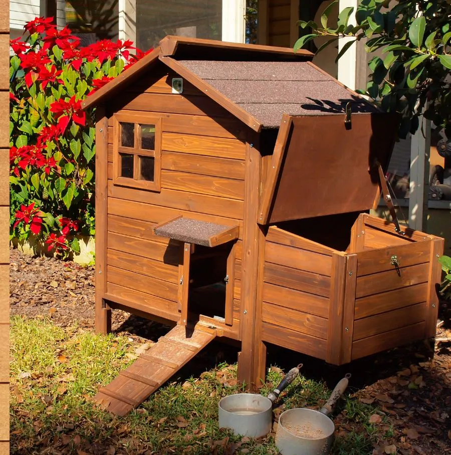 Wooden chicken coop
